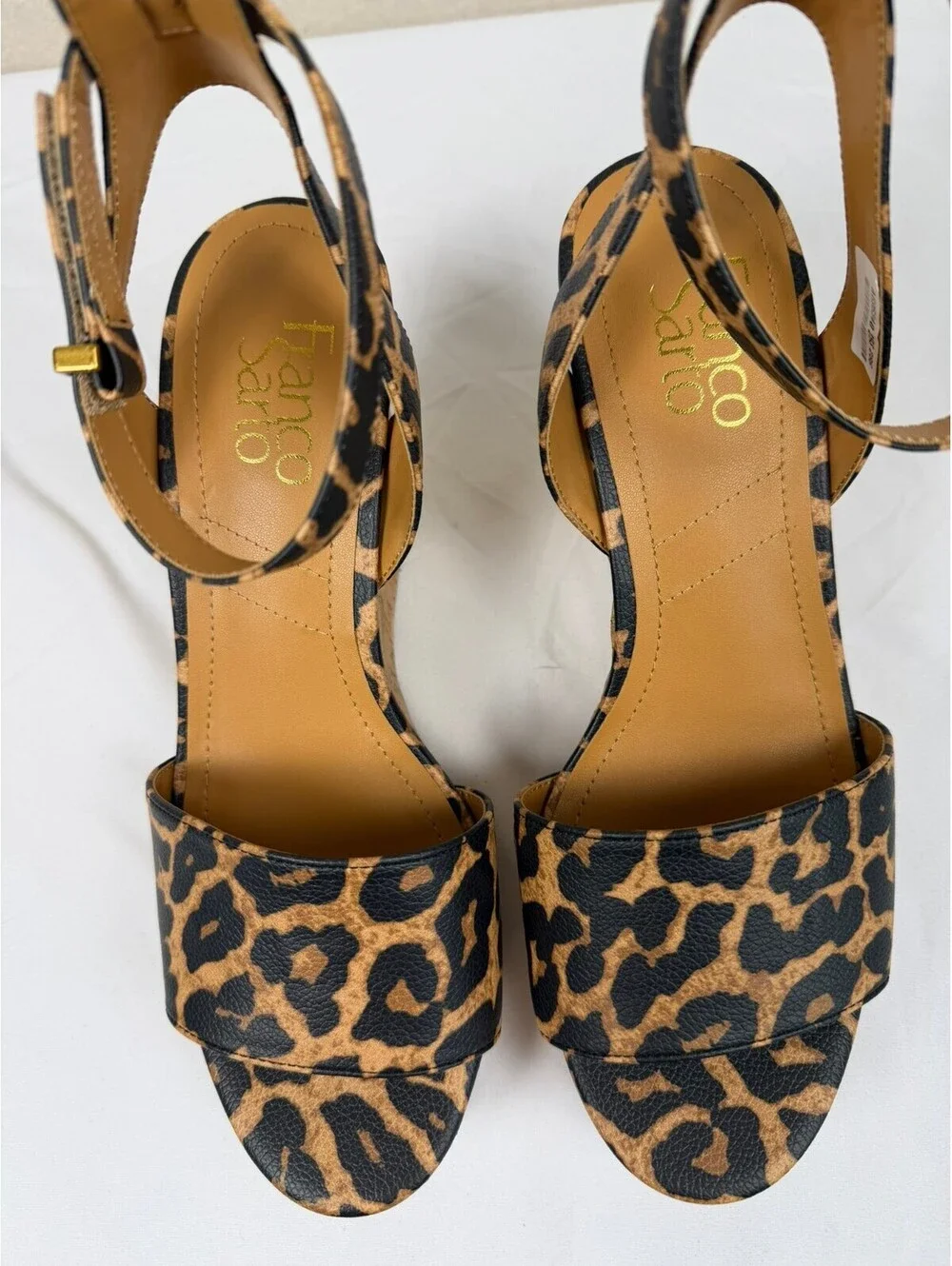 NWT Franco Sarto Celeste Leopard Print Platform Wedge Sandals